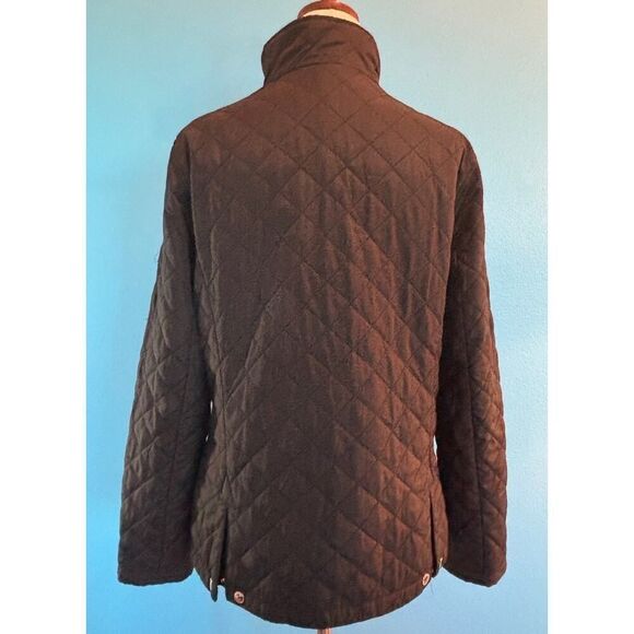 LRL Ralph Lauren Equestrian Lining Quilted Black Jacket Double Vent Small - Picture 3 of 12